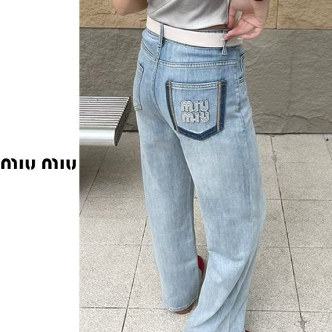[M] 로크 투톤 연청바지