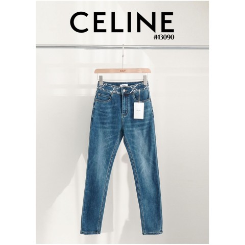[CELINE] 셀린느 여성 트리오페 큐빅 포인트 슬림핏 데님 팬츠