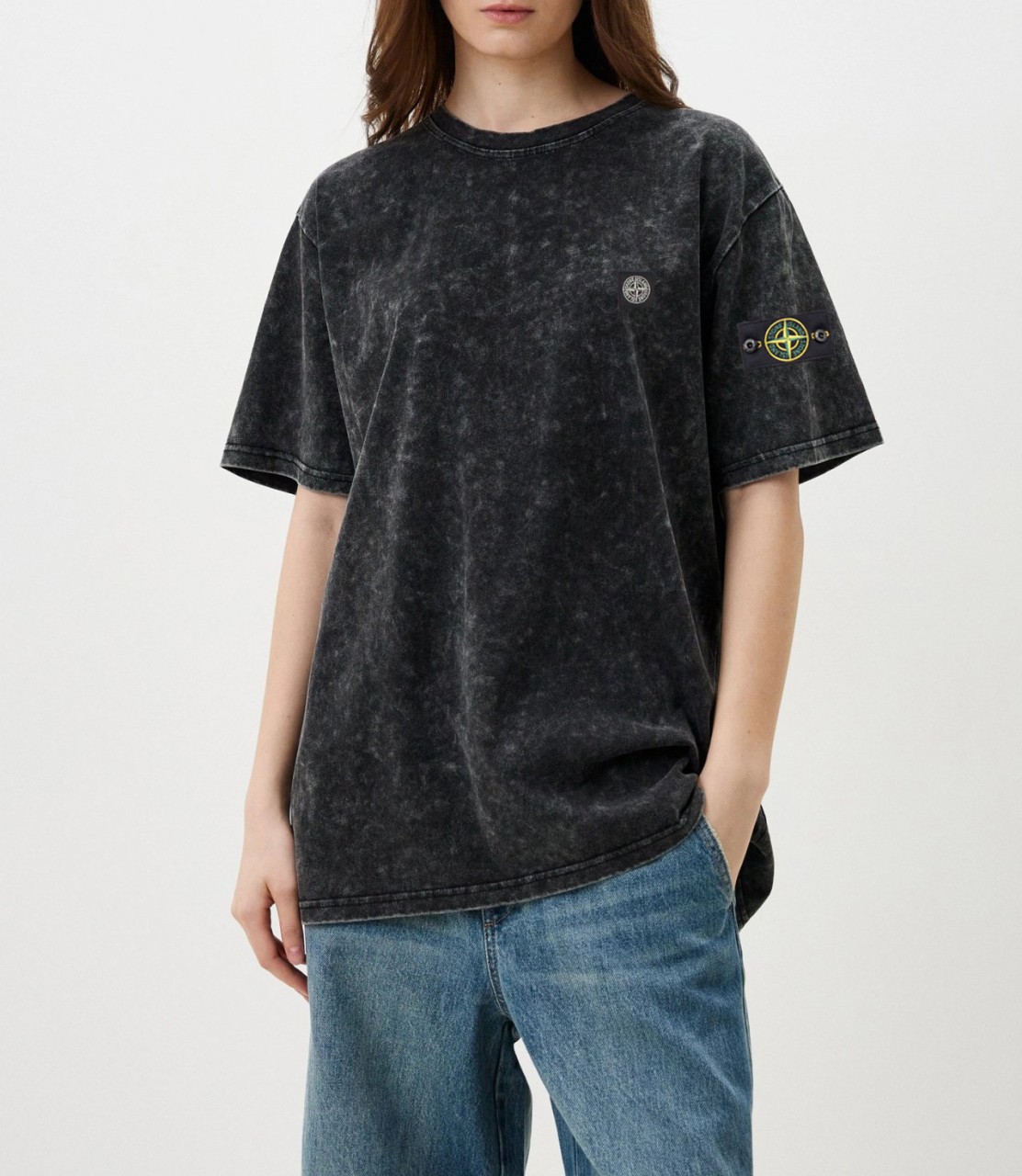 ST 25 S/S 사각와펜 셀파 스톤 워싱 반팔