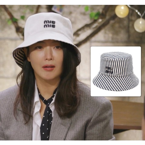 미우VV 리버시블 코튼 버킷햇