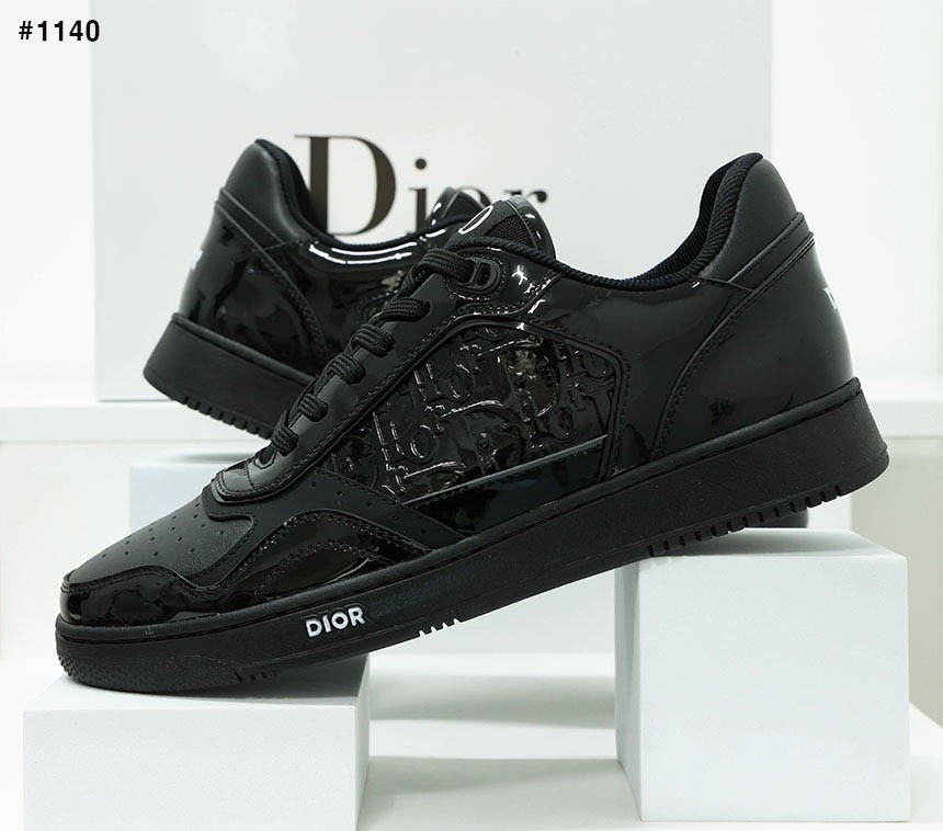 [ DIOR ] 디올 오블리크 로우탑 스니커즈 블랙 페이던트