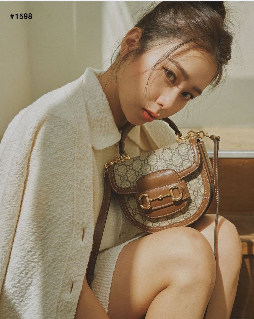 [GUCCI] 구찌 홀스빗 1955 GG 탑 미니 핸들백