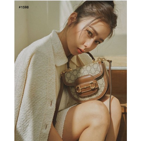 [GUCCI] 구찌 홀스빗 1955 GG 탑 미니 핸들백