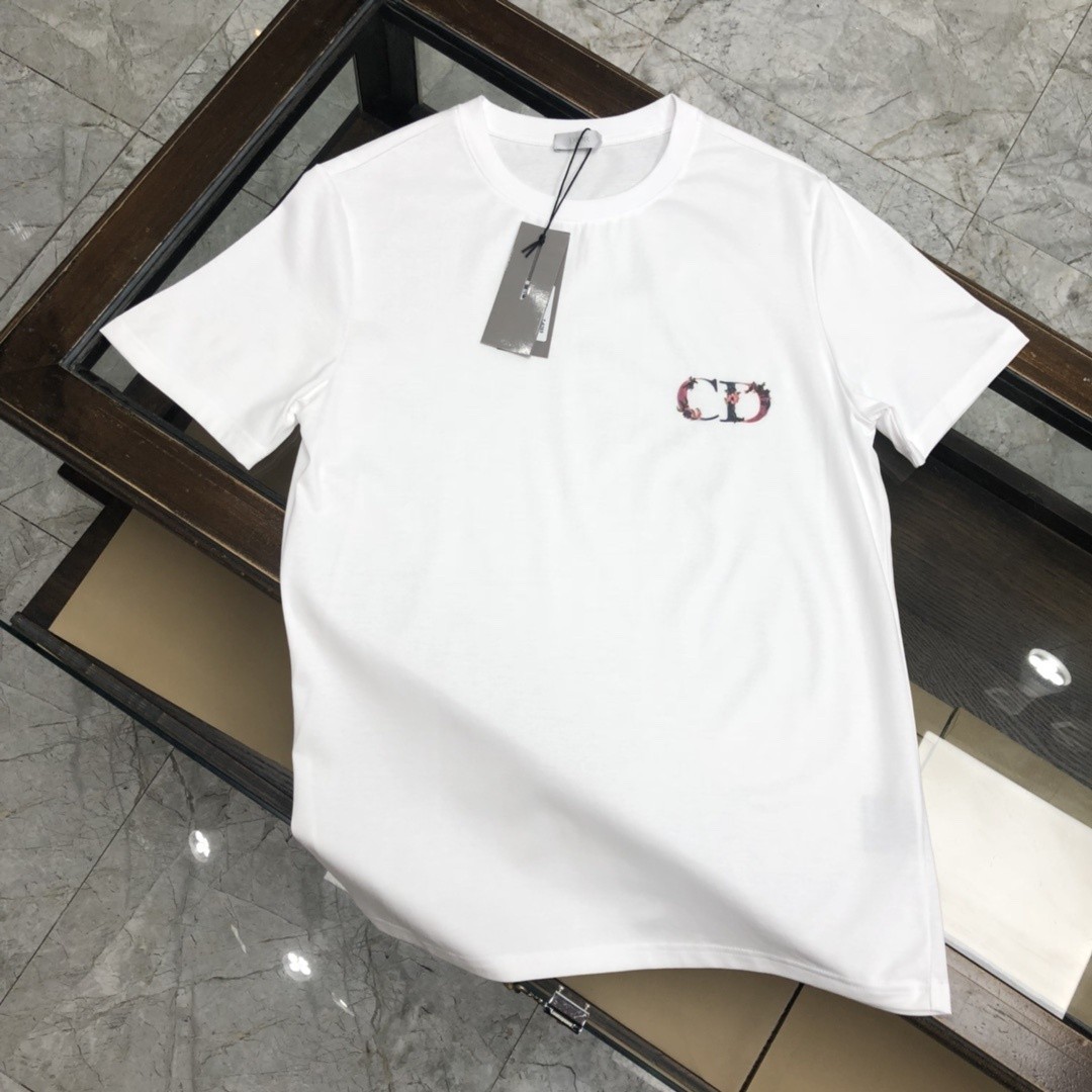 CD 플라워 로고 반팔티셔츠