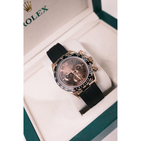 로렉스 데이토나 초코 40mm 로즈골드 러버밴드