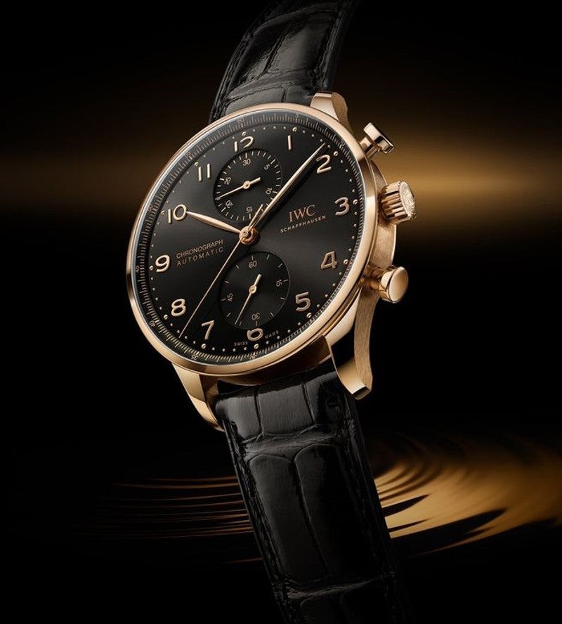 IWC 샤프하우젠 포르투기저 블랙다이얼 골드침