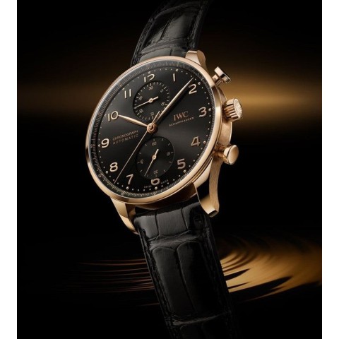 IWC 샤프하우젠 포르투기저 블랙다이얼 골드침