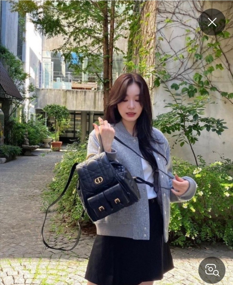 카로 Dior Caro 미디엄 매크로까나쥬 램스킨 가죽 백팩 (매장판)