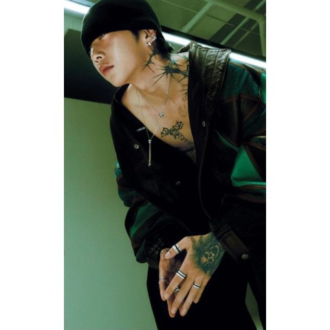 부VV 콰트로 블랙 에디션 링 펜던트 목걸이