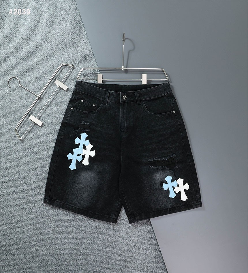 [Chrome Hearts] 크롬하츠 세메터리 레더 패치 워싱 데님 팬츠