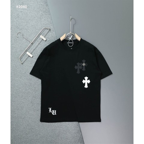 [Chrome Hearts] 크롬하츠 세메터리 레더 패치 라운드 반팔 티셔츠