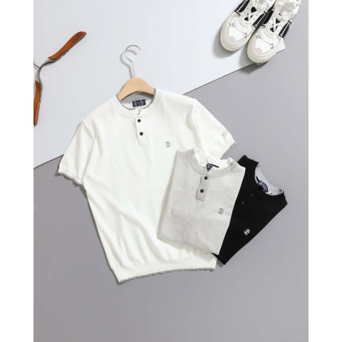 [ B*unello Cucinelli ] 헨리넥 반팔 니트