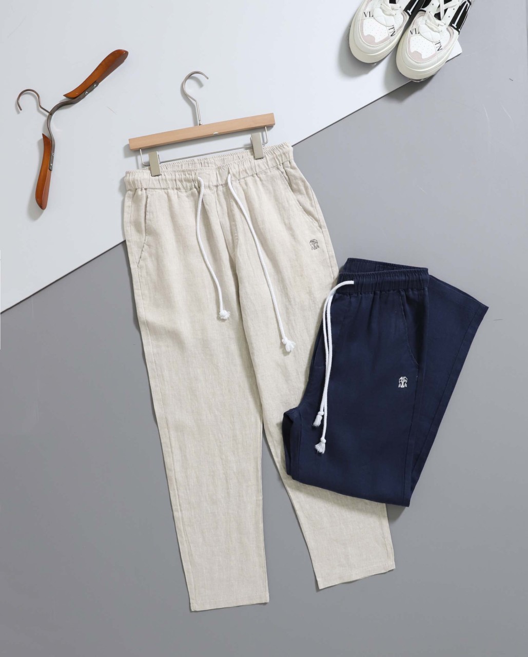 [ B*unello Cucinelli ] 드로스트링 린넨 팬츠